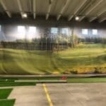 Rakennusvaihe golf halli, sisähalli Swingmakers golf