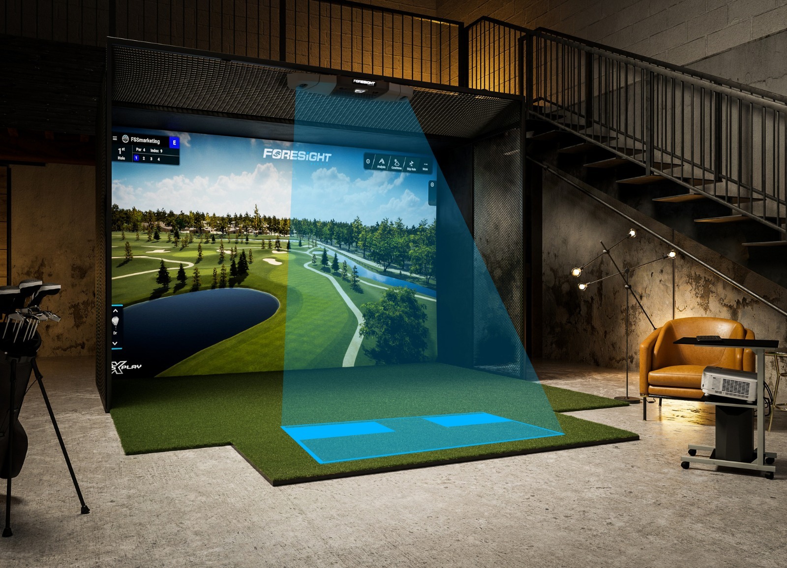 Trackman golfsimulaattorin rakennus